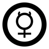 symbole de mercure icône illustration vectorielle de couleur noire image simple vecteur