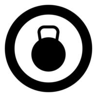 Icône kettlebell couleur noire en cercle ou rond vecteur