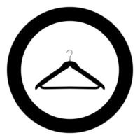 icône noire de cintre dans l'illustration vectorielle de cercle isolée. vecteur