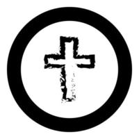 croix icône noire en cercle vecteur