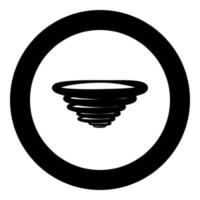 icône noire tourbillon en cercle vecteur