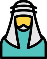 illustration vectorielle de l'homme arabe sur un background.symboles de qualité premium. icônes vectorielles pour le concept et la conception graphique. vecteur