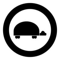 L'icône de la tortue de couleur noire en cercle vecteur