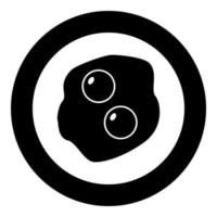 icône d'oeufs brouillés en couleur noire en cercle vecteur
