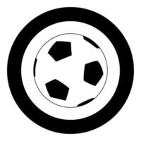 L'icône de ballon de football en cercle de couleur noire vecteur