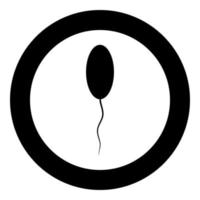 couleur noire de l'icône du sperme en cercle ou en rond vecteur