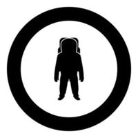 L'icône de l'astronaute de couleur noire en cercle vecteur