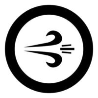 couleur noire de l'icône du vent en cercle ou en rond vecteur