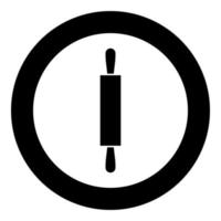 L'icône de rouleau à pâtisserie de couleur noire en cercle vecteur