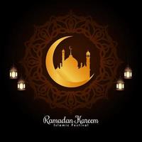ramadan kareem belle conception de fond de mosquée islamique vecteur