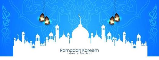 ramadan kareem festival islamique élégant design de bannière décorative vecteur