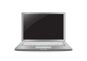 ordinateur portable avec icône réaliste d'écran noir vierge pour la conception d'interface utilisateur maquette isolée sur fond blanc. illustration vectorielle vecteur