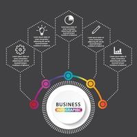 modèle infographique de vecteur avec étiquette en papier 3d, cercles intégrés. concept d'entreprise avec des options. pour le contenu, diagramme, organigramme, étapes, pièces, infographie de chronologie, mise en page de flux de travail, graphique