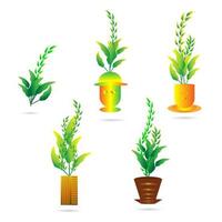 fleurs plante en pot lumineux icône décoration été abstrait arrière-plan art graphisme illustration vectorielle