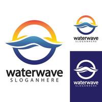 modèle de conception de logo de vague d'eau vecteur