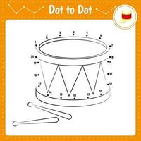 jeu éducatif pour les enfants d'âge préscolaire. illustration vectorielle. relier les points. tambouriner vecteur