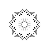 fleur de cercle de mandala avec style floral vintage, motif oriental de mandala vectoriel, élément décoratif dessiné à la main. design unique avec fleur de pétale. concept de détente et de méditation utilisation pour le livre de logo de page vecteur