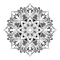 fleur de cercle de mandala avec style floral vintage, motif oriental de mandala vectoriel, élément décoratif dessiné à la main. design unique avec fleur de pétale. concept de détente et de méditation utilisation pour le livre de logo de page vecteur