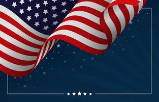 drapeau usa 4 juillet avec des étoiles dispersées vecteur