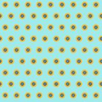 motif transparent coloré avec des tournesols jaune vif sur fond bleu ciel. directement au-dessus de la vue sur les fleurs. vecteur