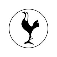 silhouette d'oiseau coq, illustration de logo animal. vecteur