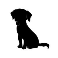 coupez l'illustration de silhouette d'animal de petit chien. vecteur