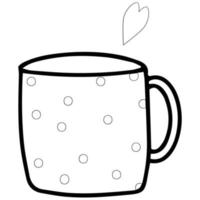 tasse à thé à motif mignon, tasse à café, illustration d'art de doodle dessinés à la main. vecteur