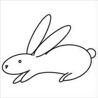 dessin à la main heureux lapin lapin de pâques doodle art illustration vecteur