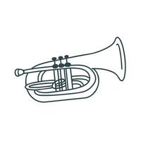instrument de musique trompette doodle illustration vecteur