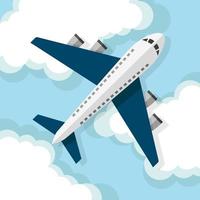 avion survolant les nuages vecteur