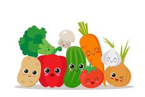 collection de personnages de légumes vecteur