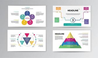 modèle de chronologie infographique avec des formes colorées vecteur