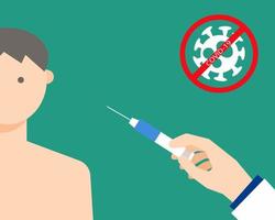 vaccin contre le covid19. concept de soins de santé et médical. style de vecteur de dessin animé pour votre conception