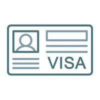 icône de deux couleurs de la ligne de visa vecteur