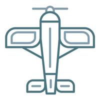 L'icône de deux couleurs de la ligne monoplan vecteur