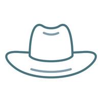 icône de deux couleurs de ligne de chapeau de cowboy vecteur