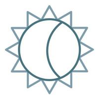 icône de deux couleurs de la ligne d'éclipse solaire vecteur