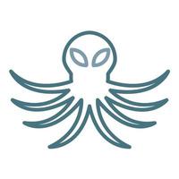 icône deux couleurs de la ligne kraken vecteur