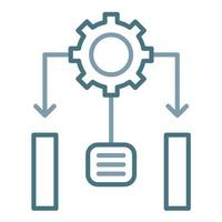 icône de ligne de processus à deux couleurs vecteur