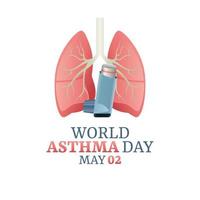 graphique vectoriel de la journée mondiale de l'asthme bon pour la célébration de la journée mondiale de l'asthme. conception plate. conception de flyer. illustration plate.