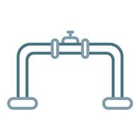 icône de ligne de pipeline à deux couleurs vecteur