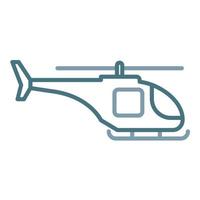 Ligne d'hélicoptère de l'armée deux icône de couleur vecteur