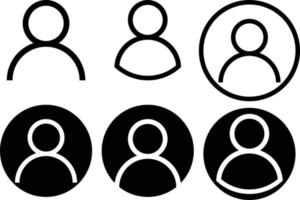 jeu d'icônes utilisateur. icône de profil. icône de tête de connexion. icône monochrome. conception d'icône de personnes. icône d'avatar. icônes de personne. icône de personnes dans un style plat branché vecteur