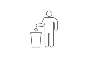 vecteur d'icône de poubelle