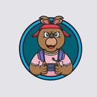 logo de jeu d'ours de mascotte. vecteur