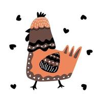 collection de motifs de poulet dans un style doodle vecteur