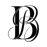 bb, bb, logo monogramme. icône de signature calligraphique. monogramme de logo de mariage. symbole de monogramme moderne. logo de couple pour mariage vecteur