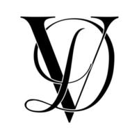 vd, dv, logo monogramme. icône de signature calligraphique. monogramme de logo de mariage. symbole de monogramme moderne. logo de couple pour mariage vecteur
