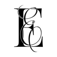 ee, ee, logo monogramme. icône de signature calligraphique. monogramme de logo de mariage. symbole de monogramme moderne. logo de couple pour mariage vecteur