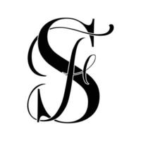 sf, fs, logo monogramme. icône de signature calligraphique. monogramme de logo de mariage. symbole de monogramme moderne. logo de couple pour mariage vecteur